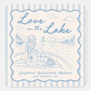 Bruidsfeest Weekend Bruiloftsfeest aan het Meer Vierkante Sticker