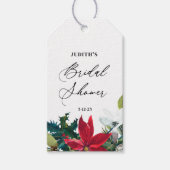  Bruidsfeest 'Winter Poinsettia'  Cadeaulabel (Voorkant)