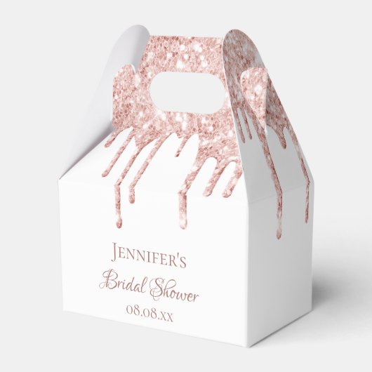 Bruidsfeest witte roos gouden glitterspetters bedankdoosjes (Achterkant)