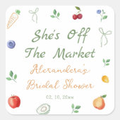 Bruidsfeest 'Ze is van de markt' Vierkante Sticker (Voorkant)