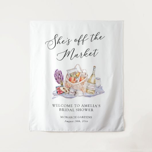 Bruidsfeest "Ze is van de Markt" Welkom Wandkleed (Voorkant)