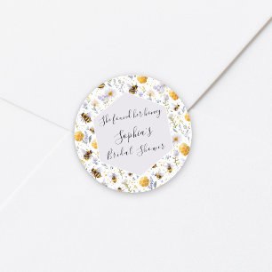 Bruidsfeest Zij Heeft Haar Bijen Bloemstuk Ronde Sticker