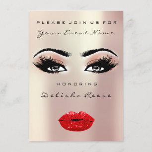 Bruidsfeest Zoete 16e Rode Kus Lip Make-up Roos Kaart