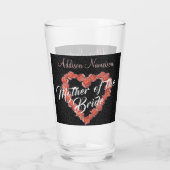 Bruidsfeestgeschenk met bloemmotief en hartvormige glas (Achterkant)