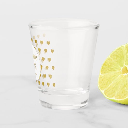 Bruidsfeestje Geel Witte Toekomstige Mevrouw  Shot Glas (Rechts)