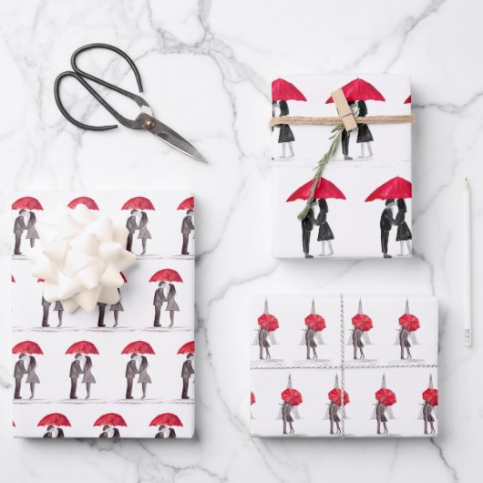 Bruidsfeestje Huwelijksjubileum Romantisch Schatti Inpakpapier Vel (Voorkant)