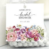 Bruidsfeestje met wilde bloemen bedankjes labels