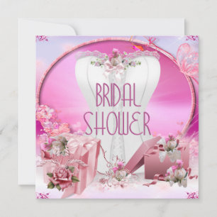 Bruidsfeestje Mooie Witte Roze Lijfje Bloemen Kaart