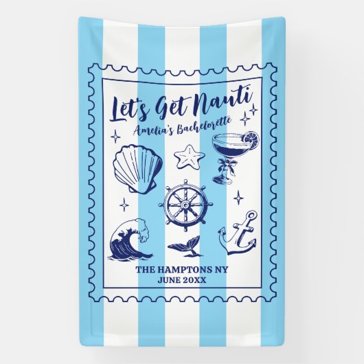 Bruidsfeestje op het strand Laten we ondeugend zij Spandoek (Verticaal)