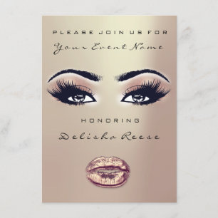Bruidsfeestje Sweet 16th Kiss Lip Make-up Rose Gou Kaart