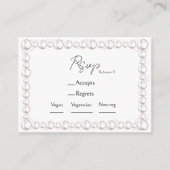 Bruidsfeestmaal keuze & RSVP parels & prosecco Informatiekaartje (Voorkant)
