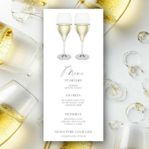 Bruidsfeestmenu met champagne openen menu