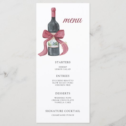 Bruidsfeestmenu voor de bruiloft menu (Voorkant)