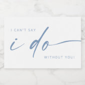 bruidsfeestvoorstel | Dusty Blue + White Mini Sparkling Wijnetiket (Enkel label)