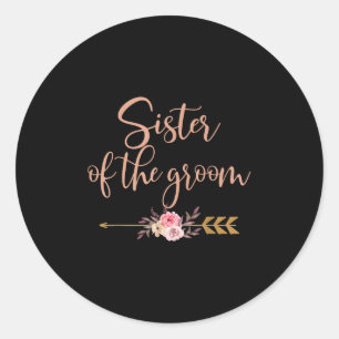 Bruidsgeschenk voor bruiloft van de broer van de b ronde sticker