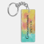 Bruidsjonker Artsy Aquarel Sleutelhanger (Voorkant Links)