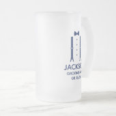 Bruidsjonker Blauwe Das Matglas Bierpul (Voorkant rechts)