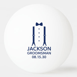 Bruidsjonker Blue Tie Ping Pong Bal Pingpongballen