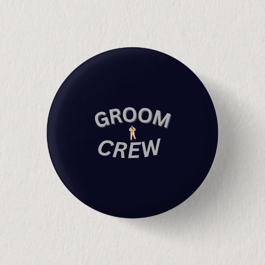 Bruidsjonker Crew | Trouwfeest Knop Ronde Button 3,2 Cm (Voorkant)
