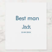 bruidsjonker getuige voeg naam toe tekst vrijgezel wijn etiket (Enkel label)