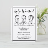 Bruidsjonker hulp gevraagd advertentie kaart (Staand voorkant)