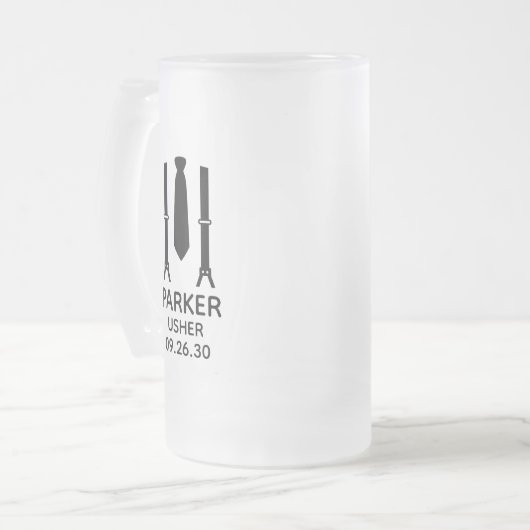 Bruidsjonker in smoking matglas bierpul (Voorkant links)