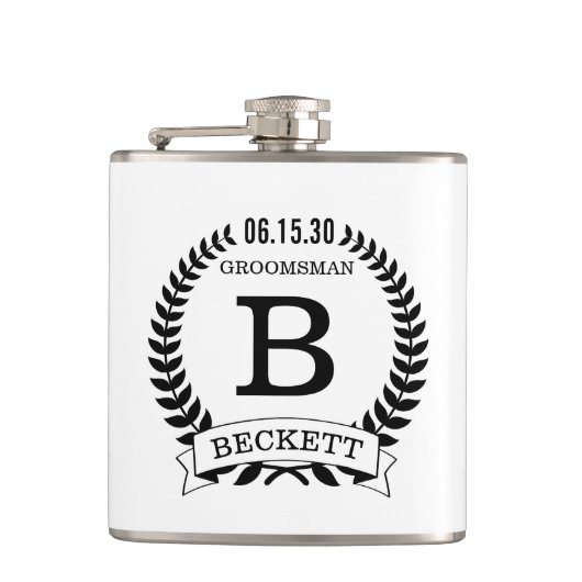 Bruidsjonker Initiaal Heupfles (Voorkant)