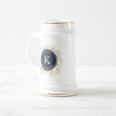 Bruidsjonker Monogram Bierpul Navy Blauw (Voorkant links)