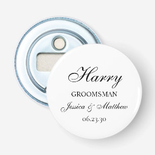 Bruidsjonker Schrift Aangepaste Flesopener Button Flesopener
