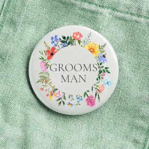 Bruidsjonker trouwfeest ronde button 3,2 cm