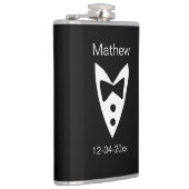 bruidsjonker voeg naam jaar toe zwarte strik das h heupfles (Rechts)