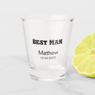 Bruidsjonker vrijgezellenfeest voeg naam datum toe shot glas