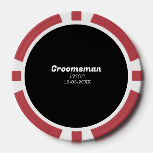 bruidsjonker vrijgezellenfeest voeg naam toe moder poker chips (Voorkant)