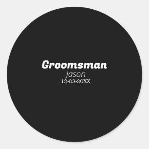 bruidsjonker vrijgezellenfeest voeg naam toe moder ronde sticker