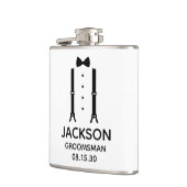 Bruidsjonker Zwart Strikje Heupfles (Links)