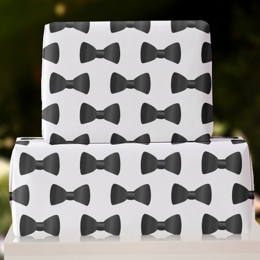 Bruidsjonker zwart-wit bow tie inpakpapier