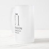 Bruidsjonker Zwarte Strik Matglas Bierpul (Voorkant links)