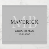 Bruidsjonkers Cadeaus - Monogram Huwelijksgunsten Likeurfles Etiket (Enkel label)