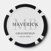 Bruidsjonkers Cadeaus - Monogram Trouw Favorieten  Poker Chips (Achterkant)