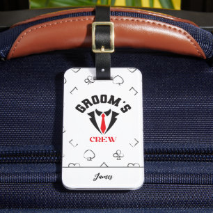 Bruidsjonkers Crew - Moderne Bruidsjonkers Bachelo Bagagelabel