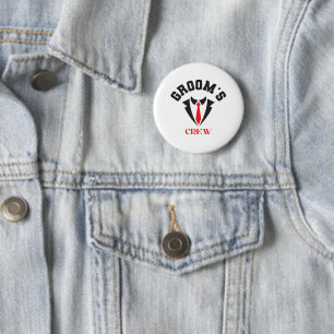 Bruidsjonkers Crew - Moderne Bruidsjonkers Bachelo Ronde Button 5,7 Cm
