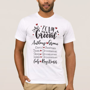 Bruidsjonkers entourage in stijl t-shirt