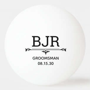 Bruidsjonkers initials pingpongballen