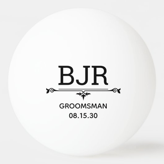 Bruidsjonkers initials pingpongballen (Voorkant)