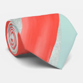 Bruidsjonkers Kleurblok Koraal+Mint Stropdas (Opgerold)