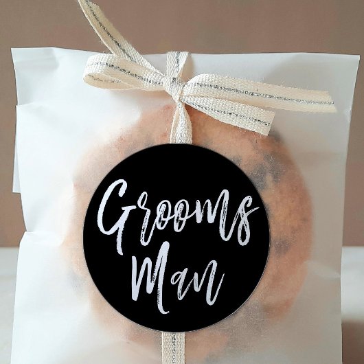 bruidsjonkers | Script Style Bruiloft Zwart Ronde Sticker