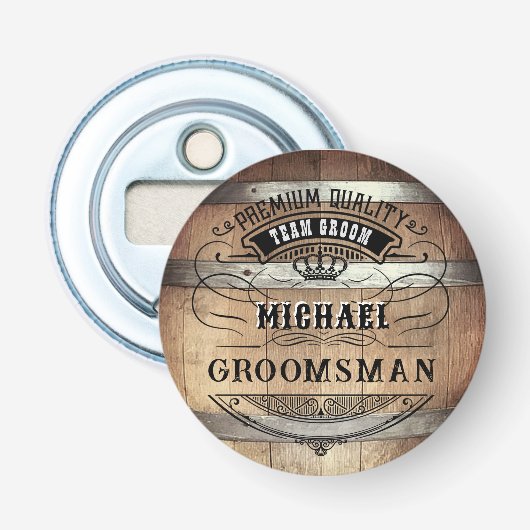Bruidsjonkerscadeaus Button Flesopener (Voorkant)