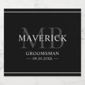 Bruidsjonkerscadeaus - Monogram trouwgunsten Beste Likeurfles Etiket (Enkel label)