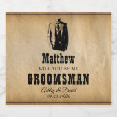 Bruidsjonkerscadeaus - Rustieke Trouwgunsten Weste Bier Etiket (Enkel label)