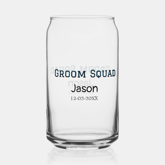 Bruidsjonkersteam bruidsjonker vrijgezellenfeest v blikvorm glas (Achterkant)